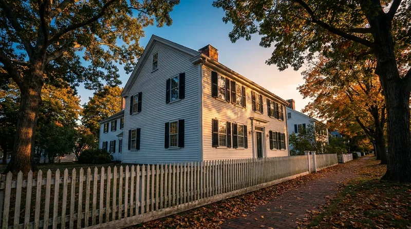 White colonial house with black shutters on a tree-lined street, How to Start a Home Inspection Business in Illinois